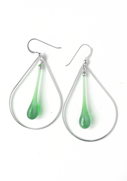 Laceleaf Earrings - glass Earrings by Sundrop Jewelry