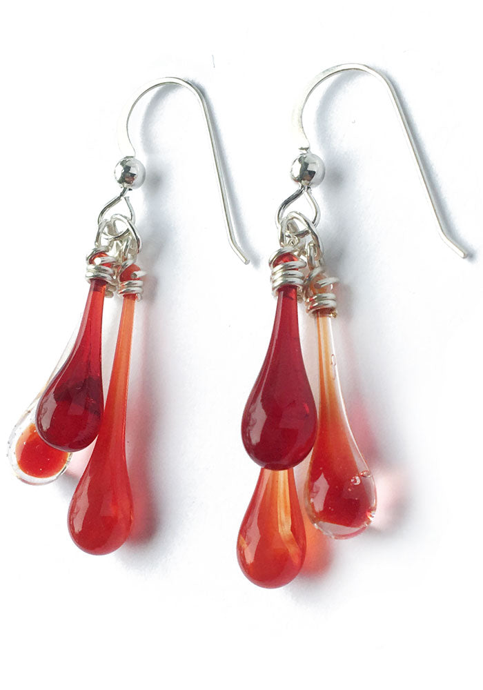 Trio Earrings - glass Earrings by Sundrop Jewelry