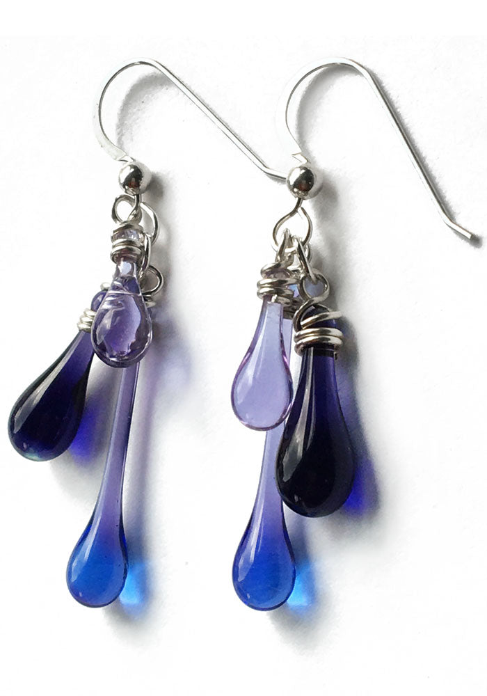 Trio Earrings - glass Earrings by Sundrop Jewelry