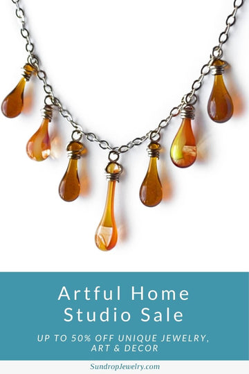 Find Sundrop Jewelry in the Artful Home Studio Sale - up to 50% off unique jewelry, art & decor.  Ends Feb 4, 2026