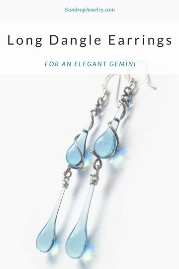 Long dangle earrings for an elegant gemini