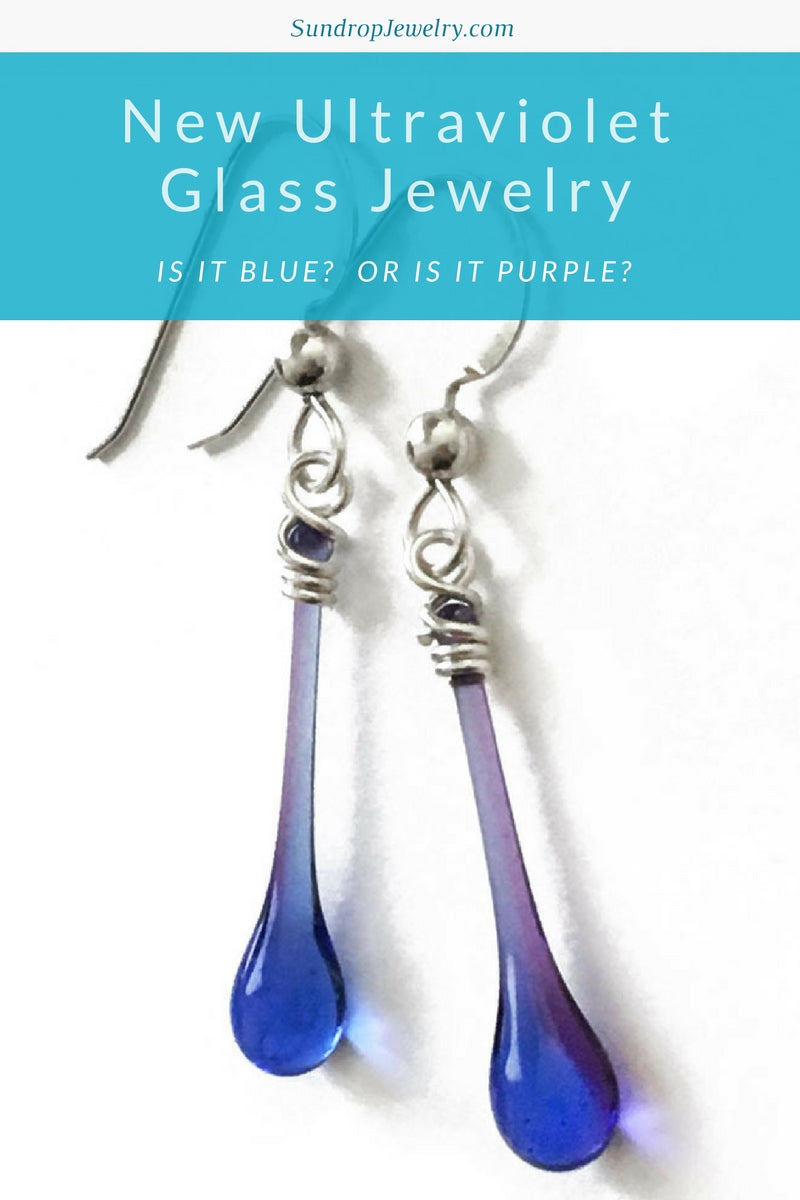 New Ultraviolet jewelry - featuring blue and purple glass