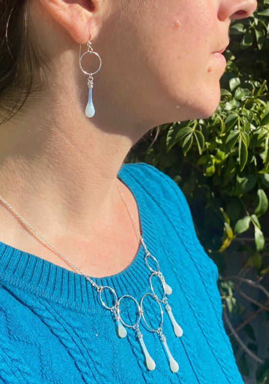 Cloud Dancer Meteorite Earrings