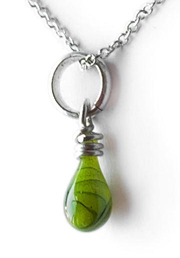 Tiny Lime Green Demi Pendant