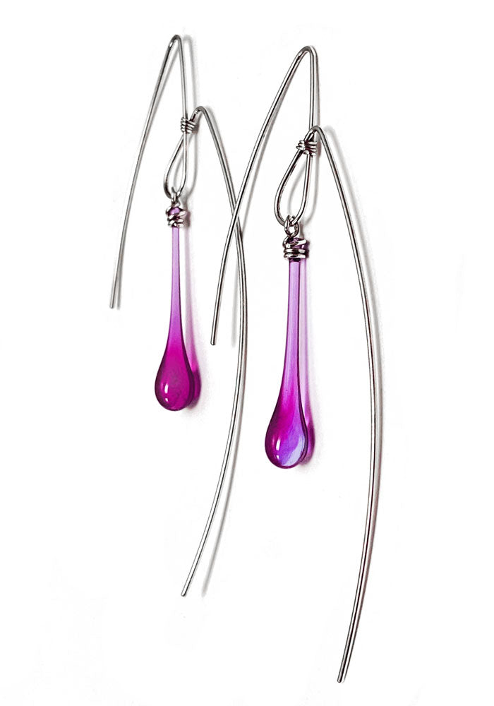 Magenta Mountain Earrings, large