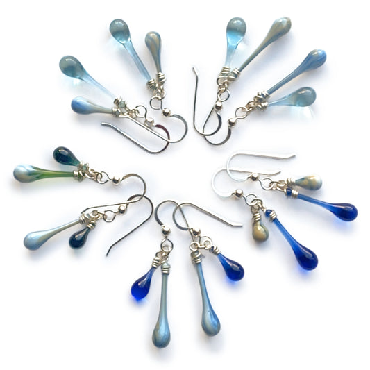 Storm Duet Earrings, pale blue #1