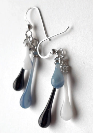Trio Earrings, Shades of Grey