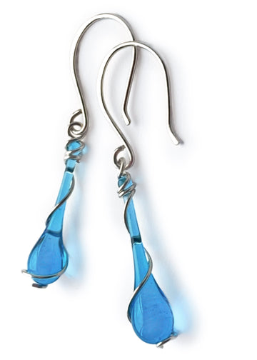 Turquoise Lyra Earrings with handmade earwires
