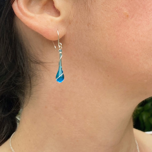 Turquoise Lyra Earrings with handmade earwires