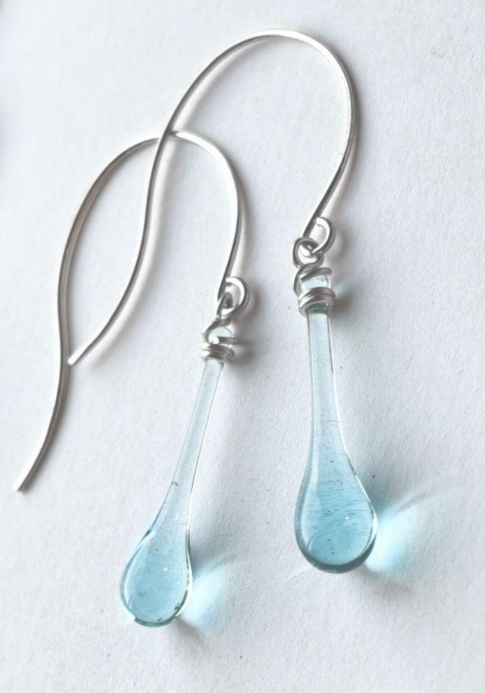 Handmade Hook Earrings, Water - Sundrop Jewelry