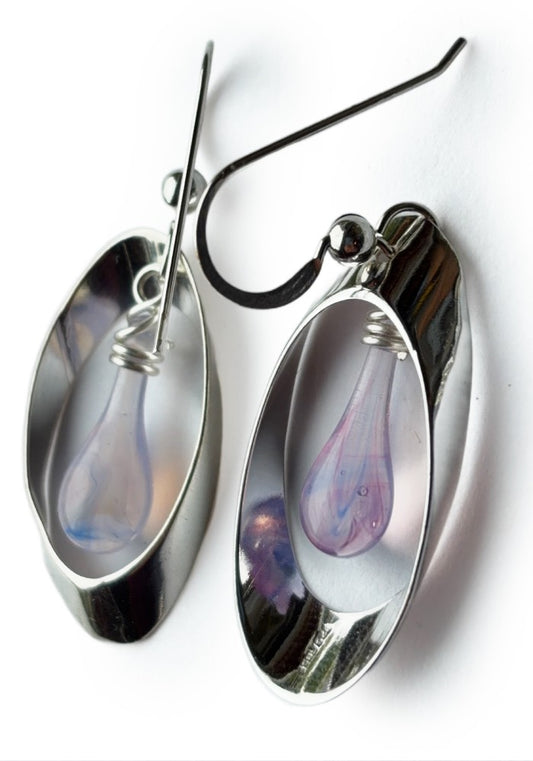 Blossoms Small Ribbon Oval Earrings - Sundrop Jewelry