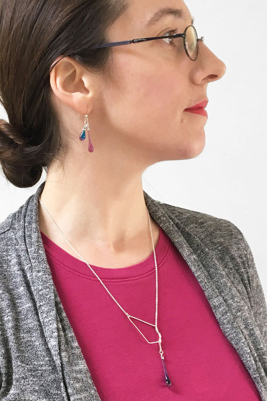 Spring Greens Duet Earrings - glass Earrings by Sundrop Jewelry