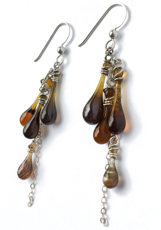 Brown Collina Earrings - glass Jewelry by Sundrop Jewelry