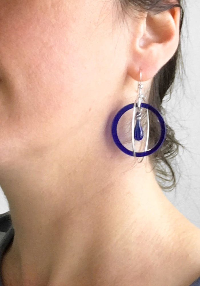 Gyroscope Earrings - glass Earrings by Sundrop Jewelry
