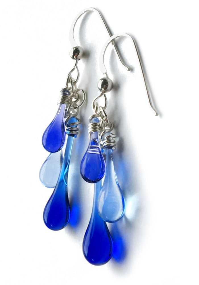 April Showers Trio Earrings - glass Jewelry by Sundrop Jewelry