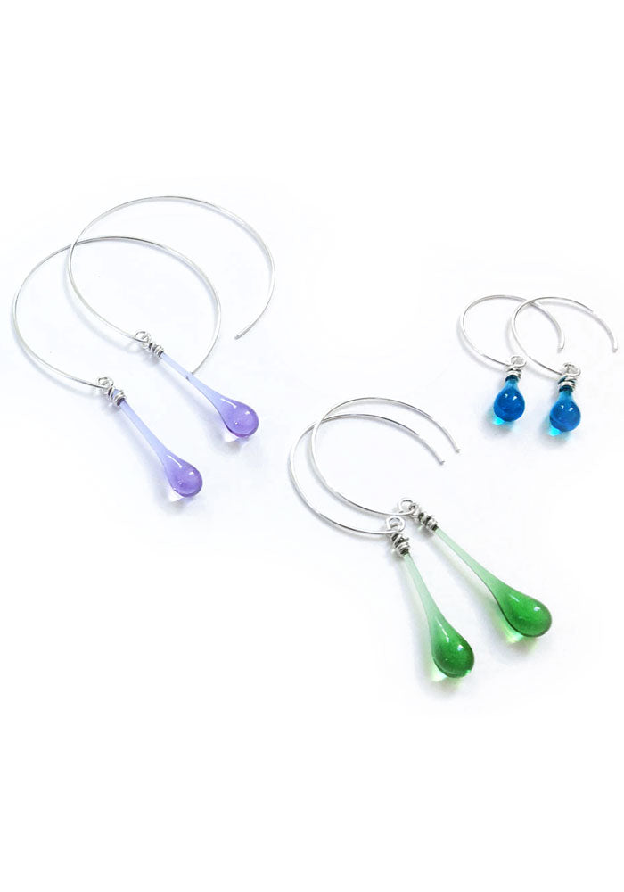 Circle Earrings, large - glass Earrings by Sundrop Jewelry