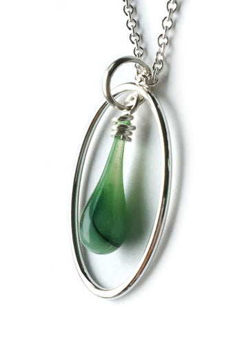 Fiddlehead Cameo Necklace - glass Necklace by Sundrop Jewelry