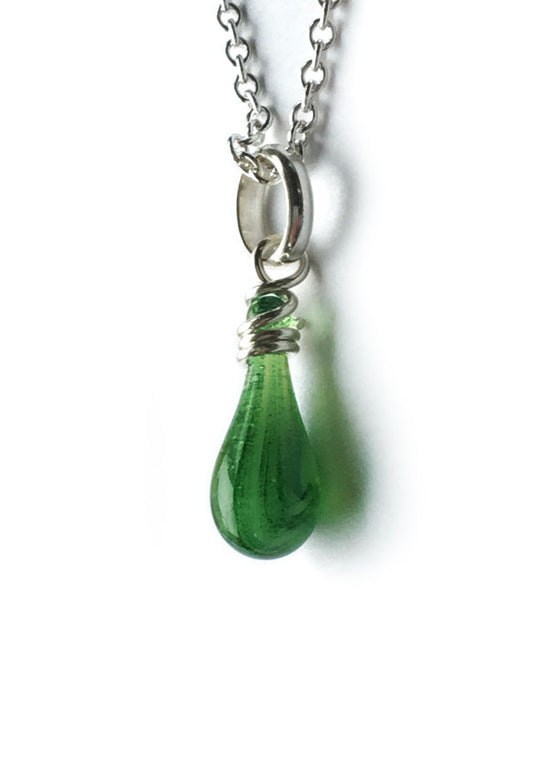 Fiddlehead Demi Pendant - glass Necklace by Sundrop Jewelry