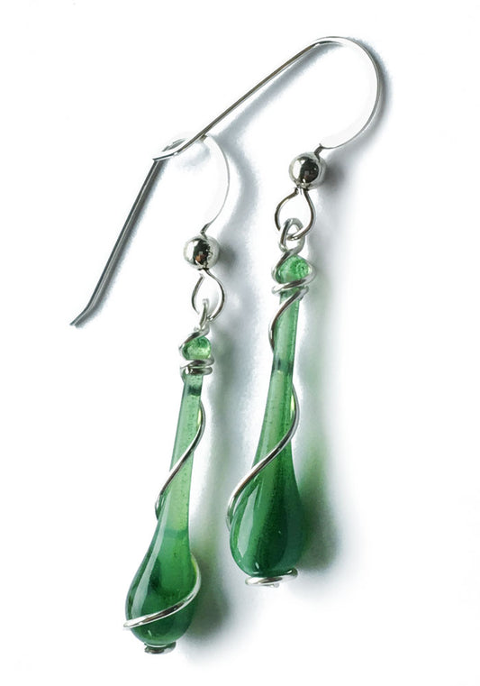 Fiddlehead Lyra Earrings - glass Jewelry by Sundrop Jewelry