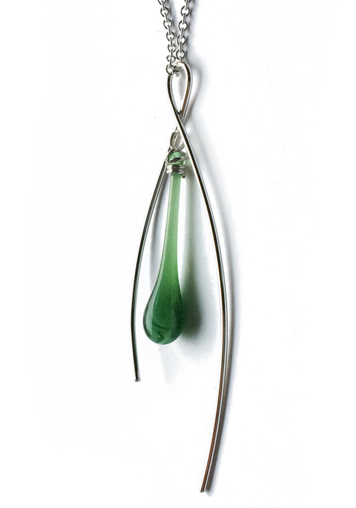 Fiddlehead Inner Spark Pendant - glass Necklace by Sundrop Jewelry