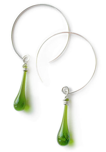 Forest Mist Circle Earrings, medium