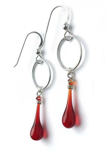 Blood Moon Earrings - glass Jewelry by Sundrop Jewelry