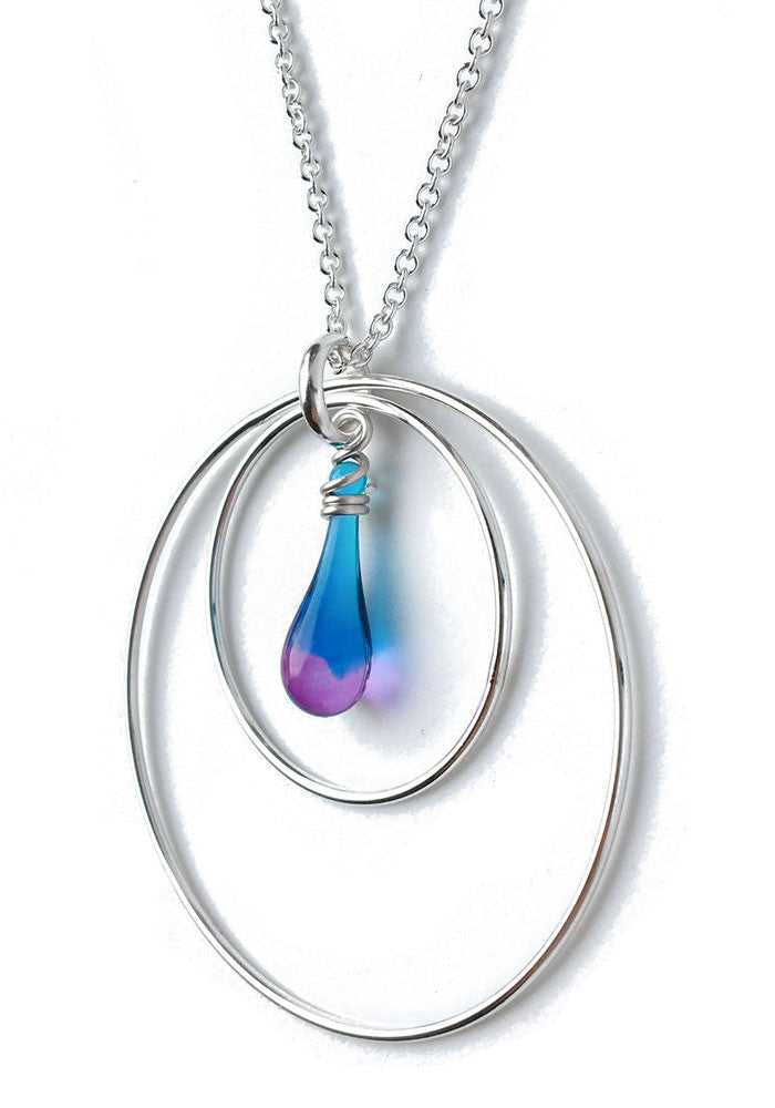Eclipse Pendant Necklace - glass Necklace by Sundrop Jewelry