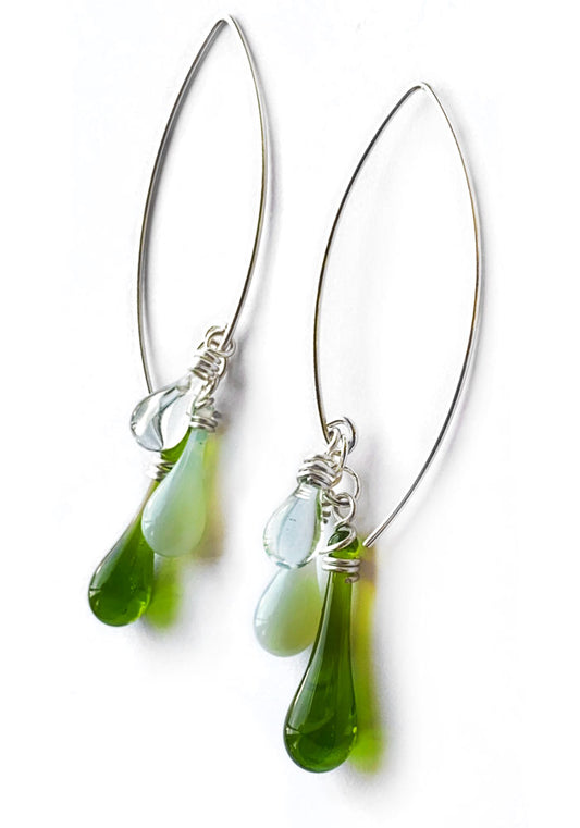 Spring Greens Marquise Trio Earrings