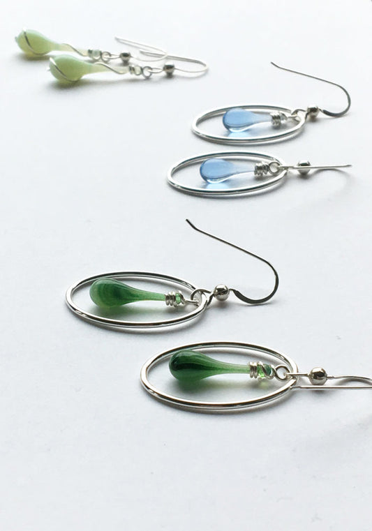 Fiddlehead Cameo Earrings - glass Earrings by Sundrop Jewelry