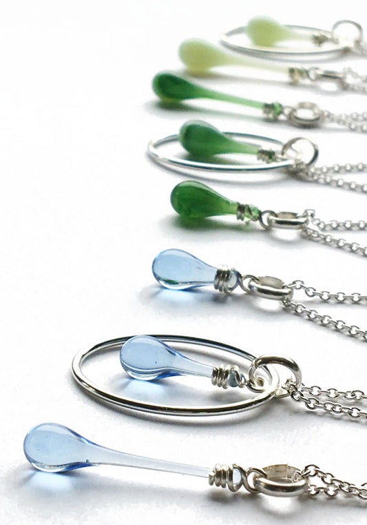 Dew Drop Demi Pendant - glass Necklace by Sundrop Jewelry