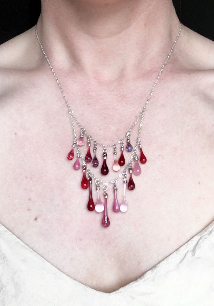 Pinks and Purples Waterfall Necklace - Sundrop Jewelry