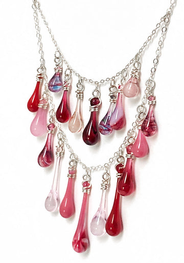 Pinks and Purples Waterfall Necklace - Sundrop Jewelry