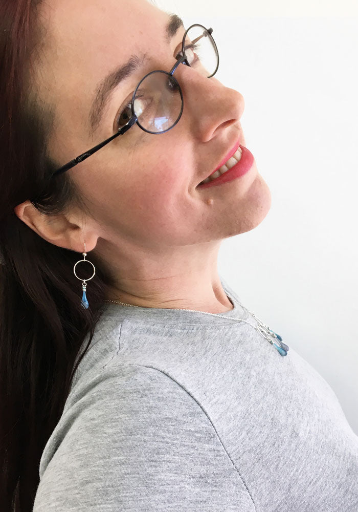Fiddlehead Meteorite Earrings - glass Earrings by Sundrop Jewelry