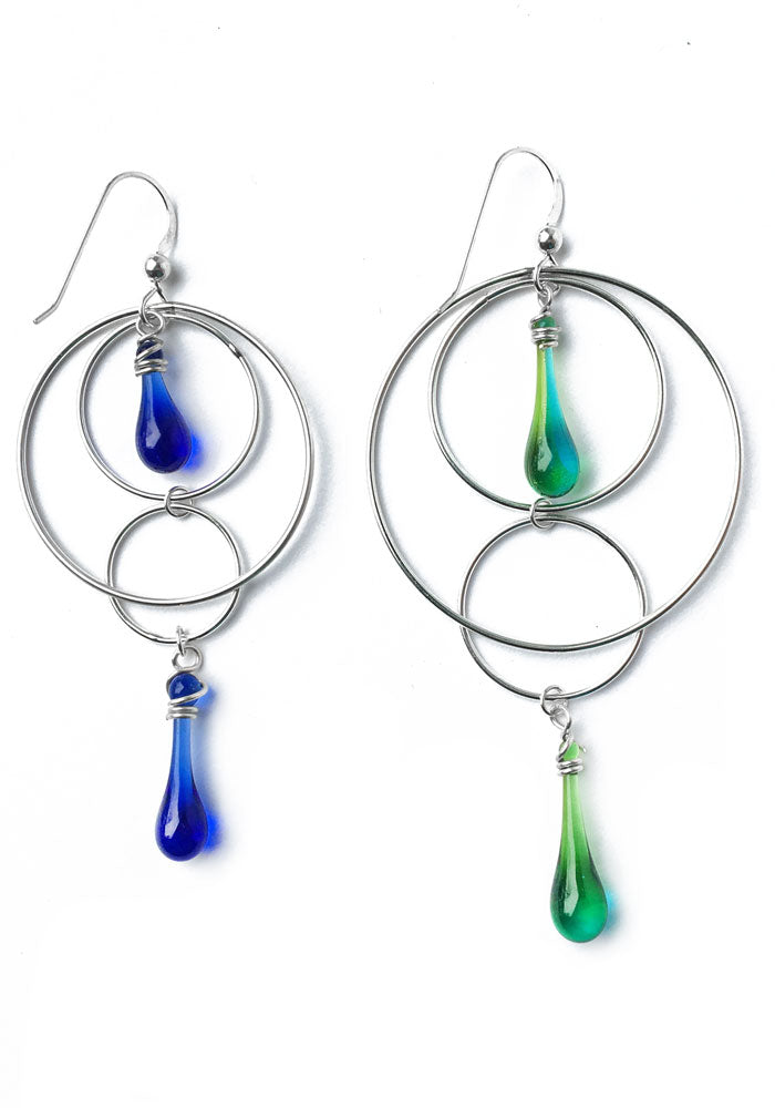 Orbital Motion Earrings, small - glass Earrings by Sundrop Jewelry