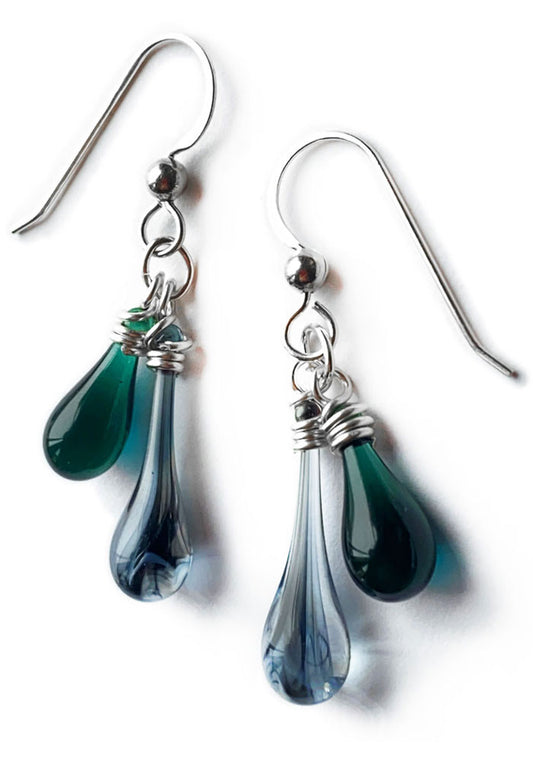 Smokey Teal Duet Earrings