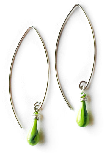 Sparkling Lime Marquise Earrings