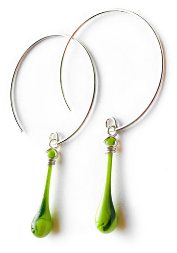 Sparkling Lime Circle Earrings, medium