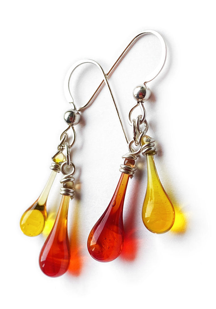 Firelight Chime Earrings - glass Jewelry by Sundrop Jewelry