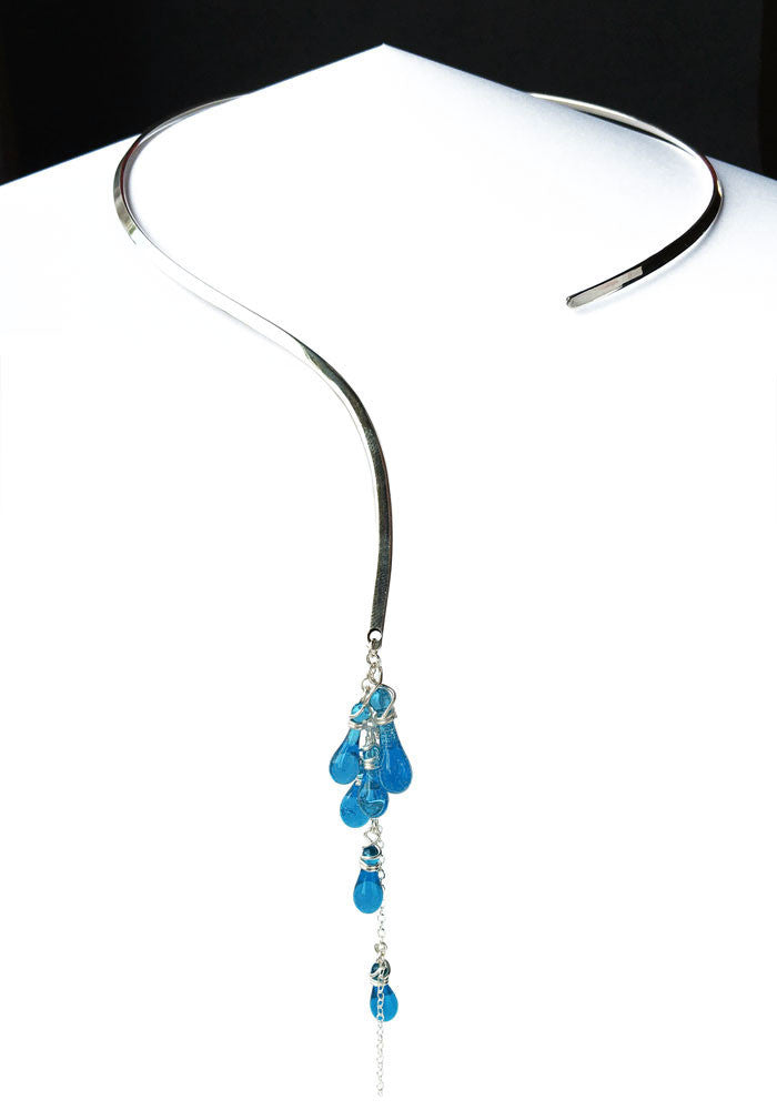 Turquoise Lanata Necklace - glass Jewelry by Sundrop Jewelry