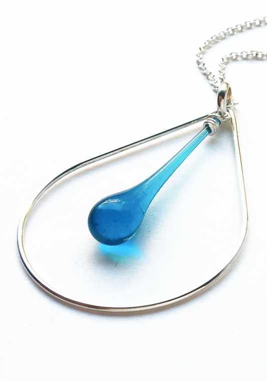 Laceleaf Necklace - glass Necklace by Sundrop Jewelry