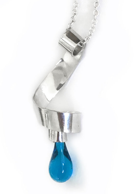 Ribbon Pendant, Short - glass Necklace by Sundrop Jewelry