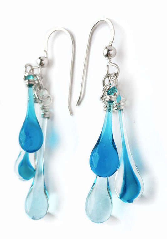 Trio Earrings - glass Earrings by Sundrop Jewelry