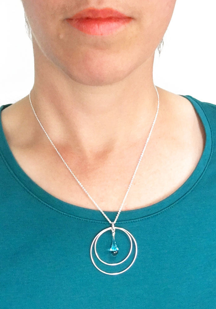 Eclipse Pendant Necklace - glass Necklace by Sundrop Jewelry