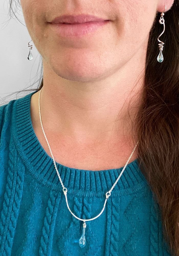 Tendrils U-Necklace - glass Necklace by Sundrop Jewelry