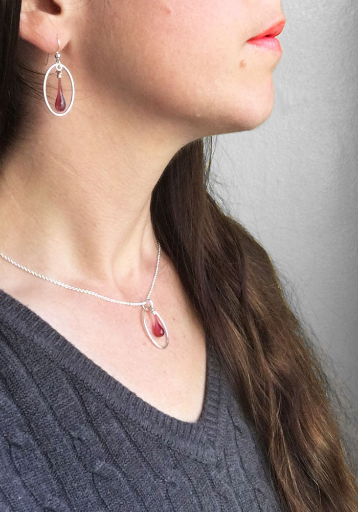 October Birthstone: Watermelon Tourmaline - glass Jewelry by Sundrop Jewelry
